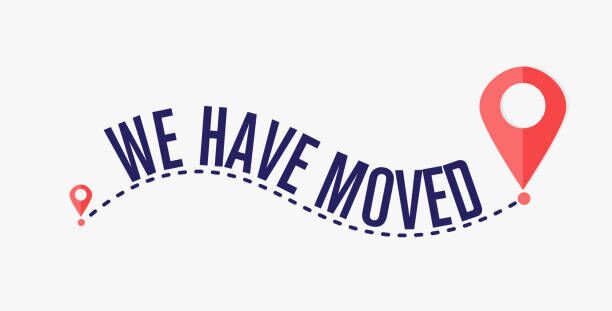 We have moved, changed address navigation We have moved, changed address navigation, We have moved, changed address navigation Business relocation stock illustrations